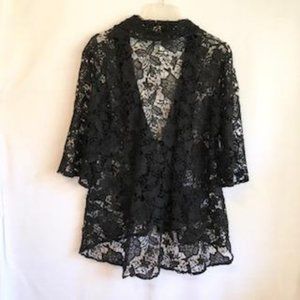 Paula Deen black lace cardigan